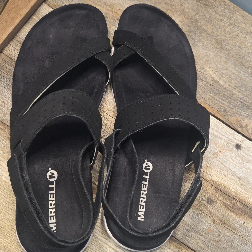 Black Merrell 2 Strap Sandals Size 8 - Picture 4 of 7